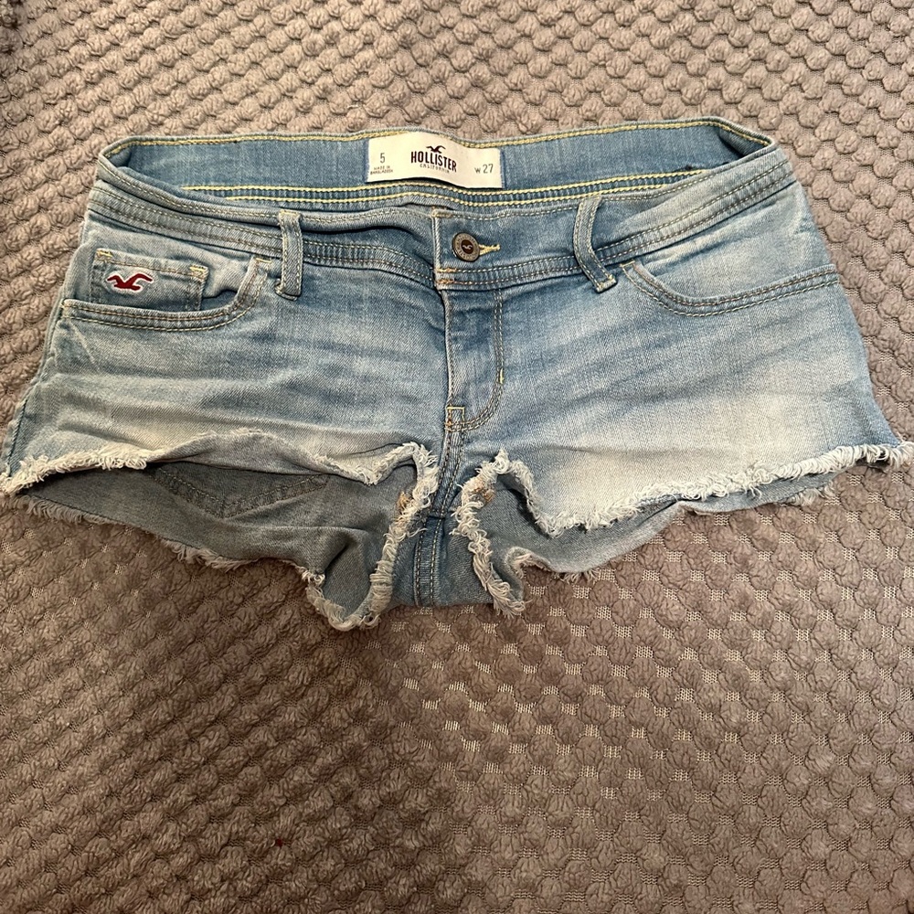 Hollister Light Blue Distressed Jean Shorts